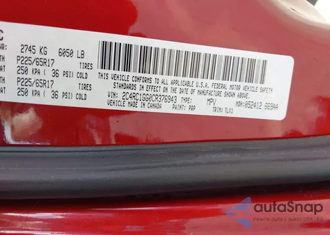 2012 Chrysler Town & Country Limited z USA, uszkodzony, nr VIN 2C4RC1GG0CR376943